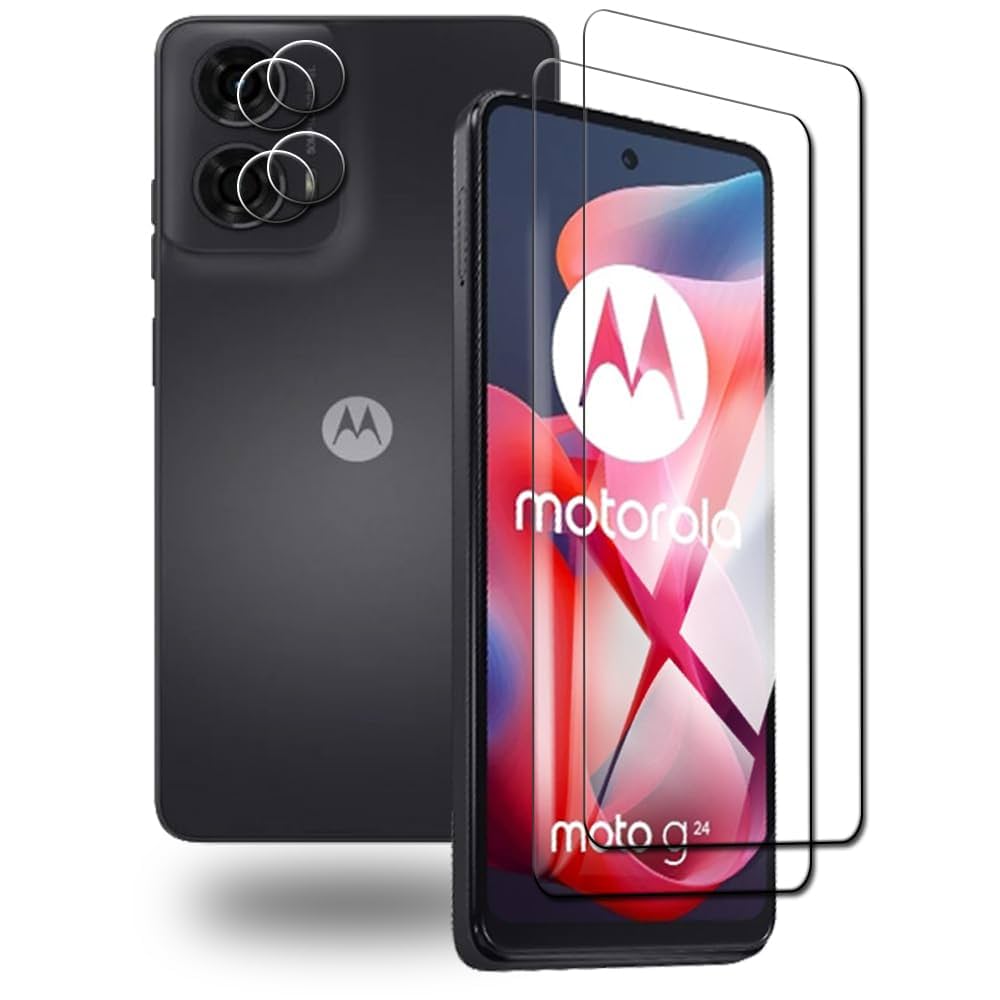 Motorola - MOTOROLA g24 ガラスフィルム付き Motorola moto g24 ガラスフィルム 平面保護 高光沢 高透明